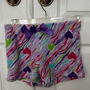 Colorful Heart Patterned pajama Shorts with Bow